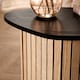 image 2 of OHS Ribbed Round Oval Home Living Room Modern Decor Coffee Side End Table Multi | Light Wood and Black