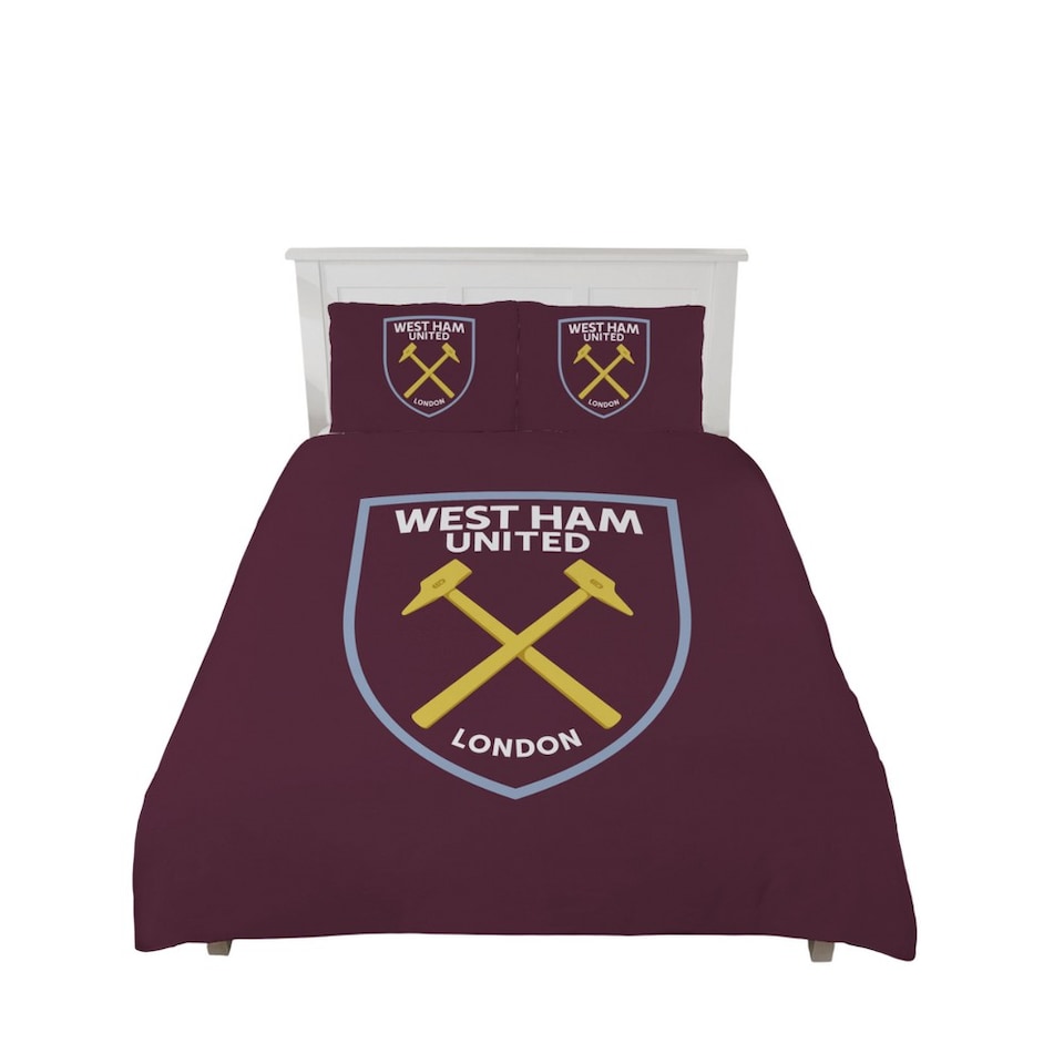 image 1 of West Ham United FC Crest Duvet Cover Set | Red | Burgundy | Double | 1