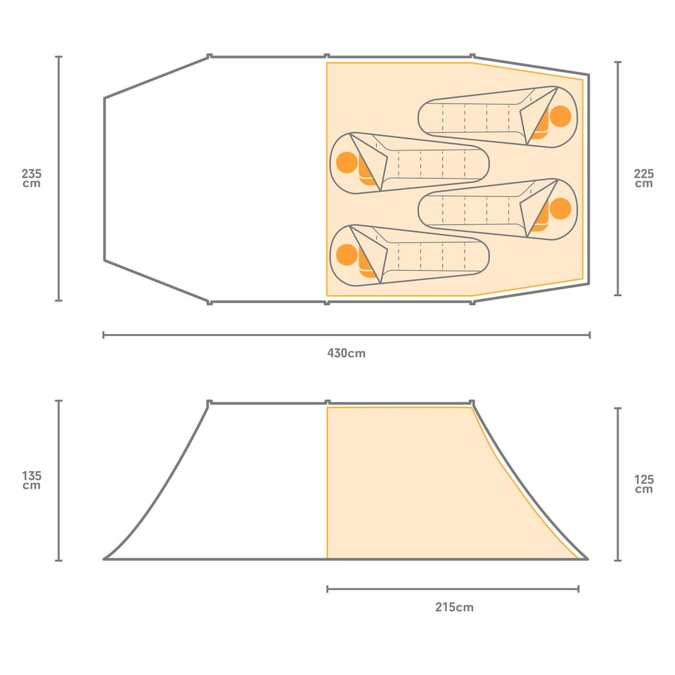 image 1 of Regatta Montegra 4-Man Backpacking Tent