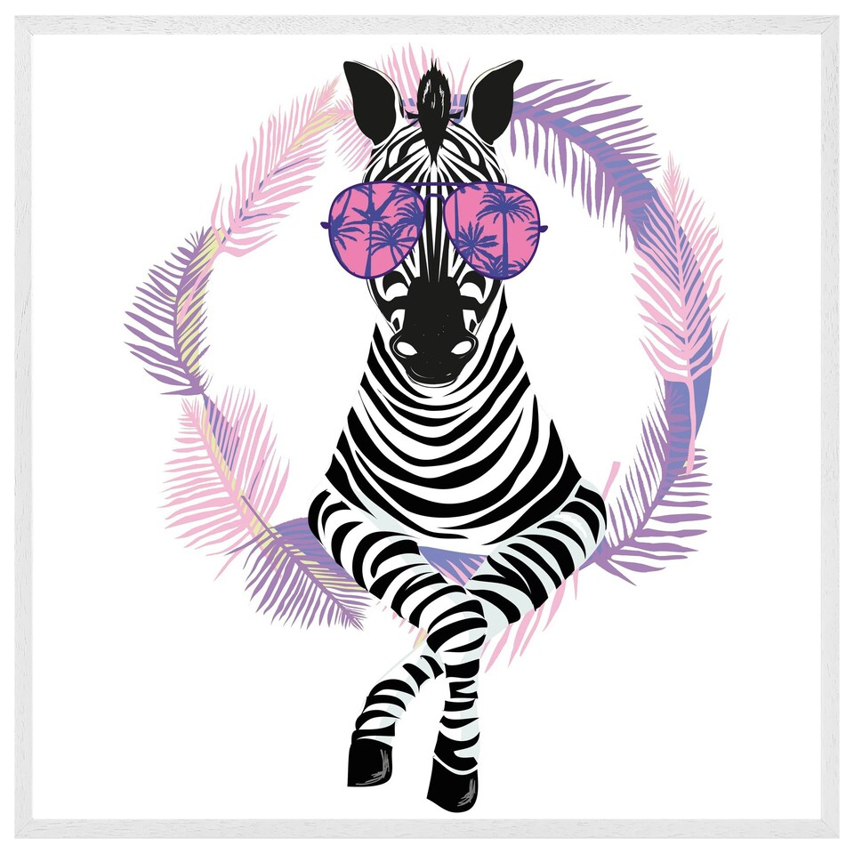 image 1 of Pink zebra (Picture Frame) White | XS