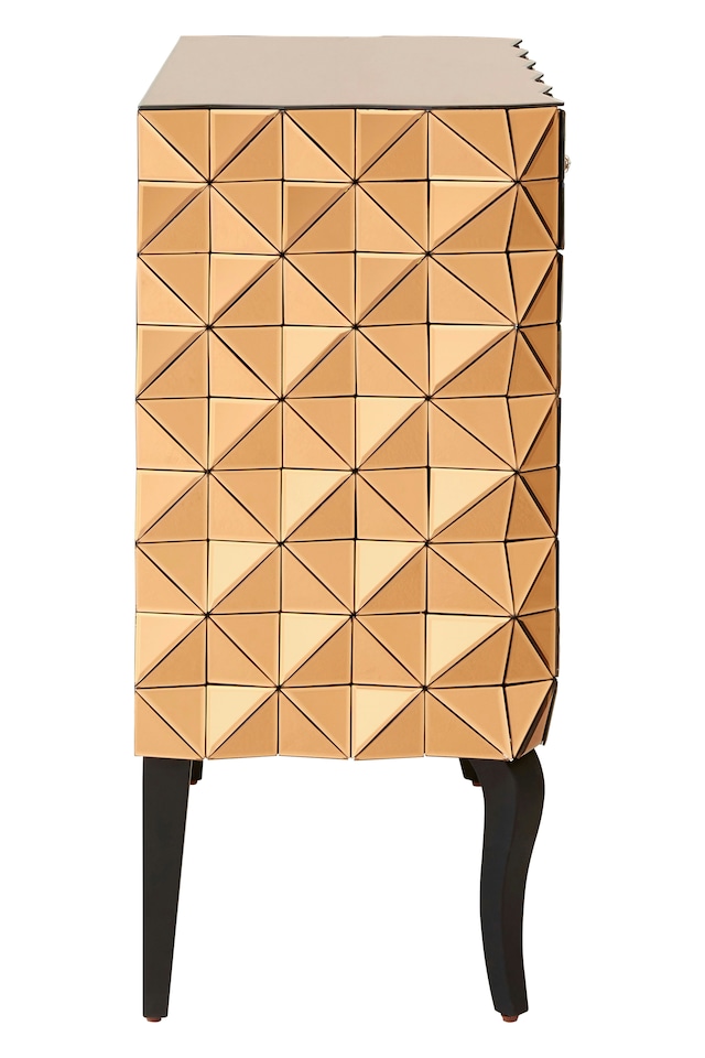 image 1 of Orsina Contemporary Copper Finish Cabinet, Versatile Bedside Cabinet, Elegant And Functional Storage Cabinet