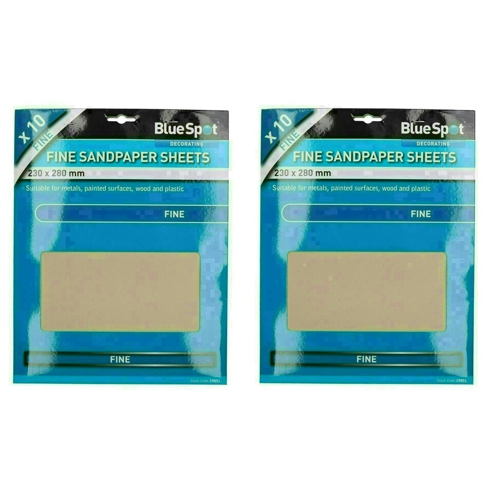 image 1 of 20pc Assorted Sandpaper Sanding Sheets for Metal Wood Plastic Fine 240 Grit