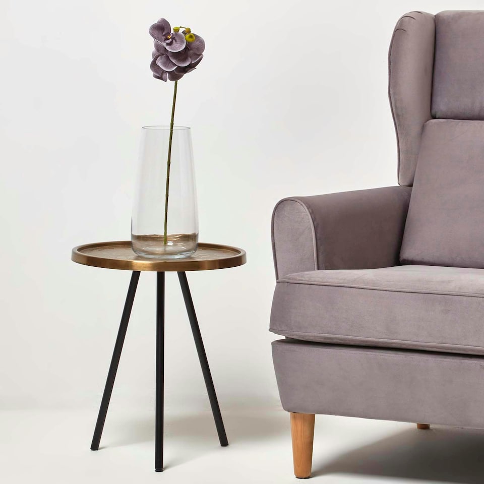 image 1 of Homescapes Artificial Stem of Grey Orchid Flower, 68 cm