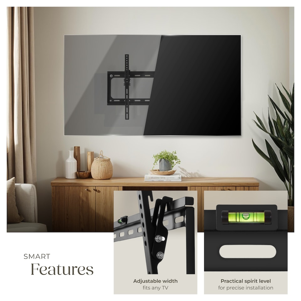 image 1 of Television Bracket - 32-100 inch screens, tiltable, width-adjustable TV wall mount