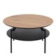 image 2 of Goldington Round Coffee Table with Oak Top & Black Legs