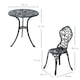 image 5 of Outsunny Aluminium Bistro Set Garden Coffee Table Chair Outdoor Dining