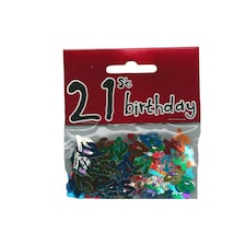 Stars 21st Birthday Confetti - Multicoloured - One Size