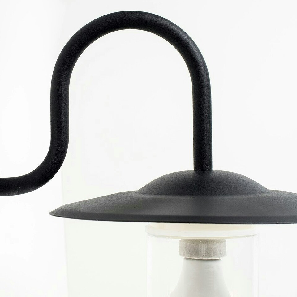 image 1 of ValueLights Black Lynton Outdoor Wall Lantern with 4W Amber Bulb Black