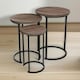 image 1 of Set of 3 Wooden Nest Of Tables Brown Brown