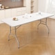 image 6 of 6ft Folding Table heavy duty Outdoor and Indoor use Garden Camping Event Table  White | White | White
