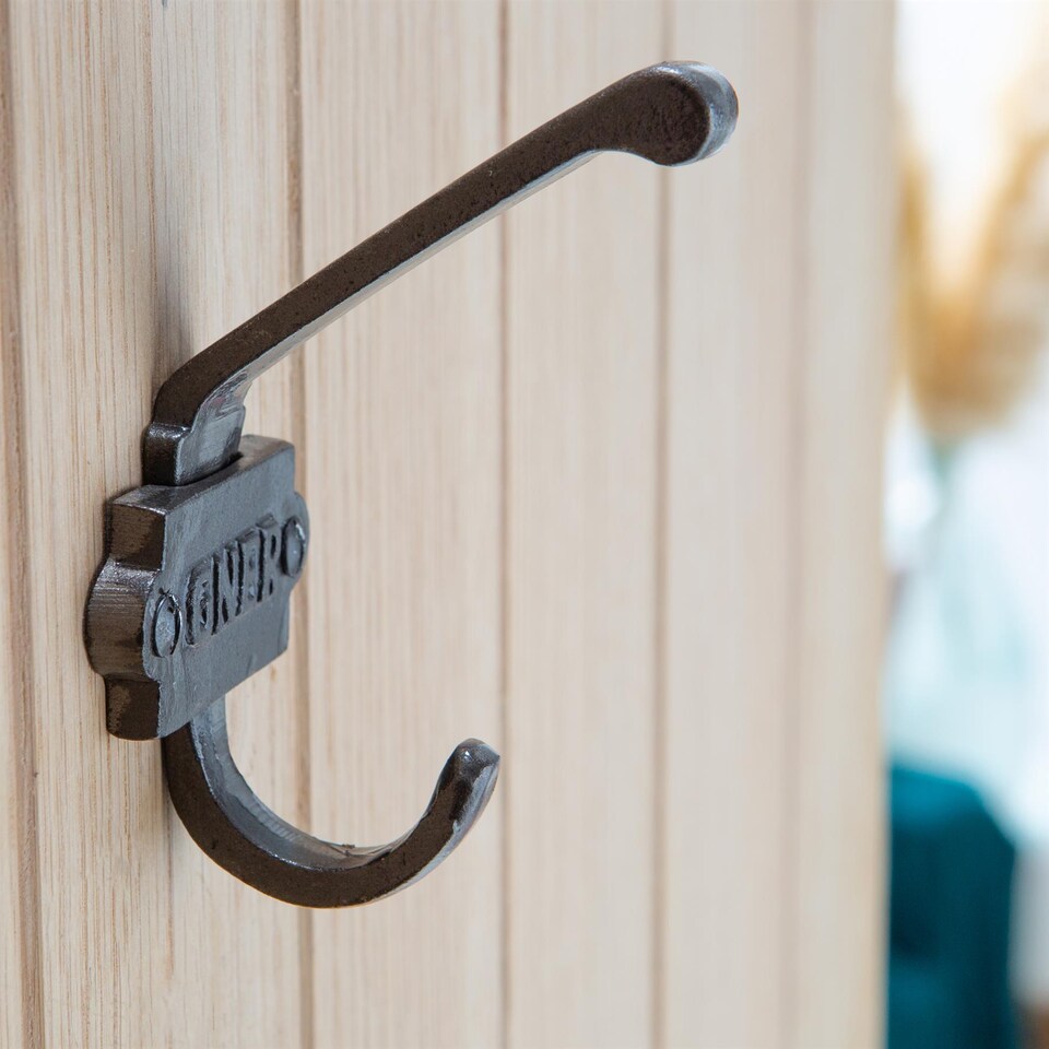 image 1 of Hammer & Tongs Great North of England Railway Double Wall Hook - W53mm x H101mm - Raw