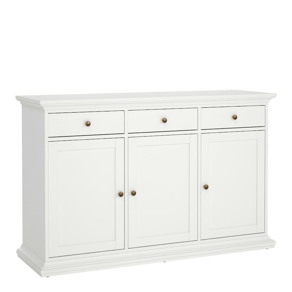 image 1 of Paris Sideboard with 3 doors and 3 drawers in White White