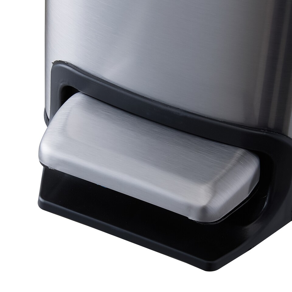 image 1 of Living and Home 6L Smudge-Resistant Rubbish Bin With Foot Pedal | Silver