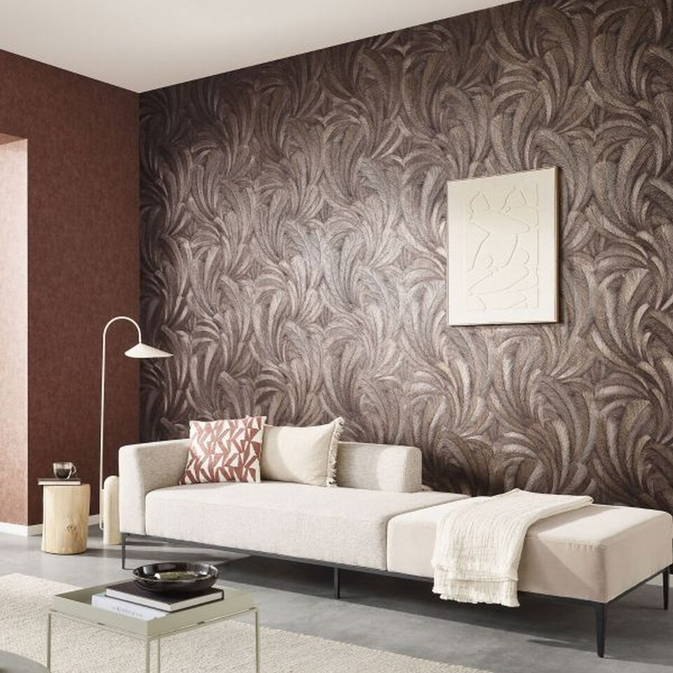 image 1 of Erismann Ploom Vinyl Wallpaper | Bronze | Bronze | 1