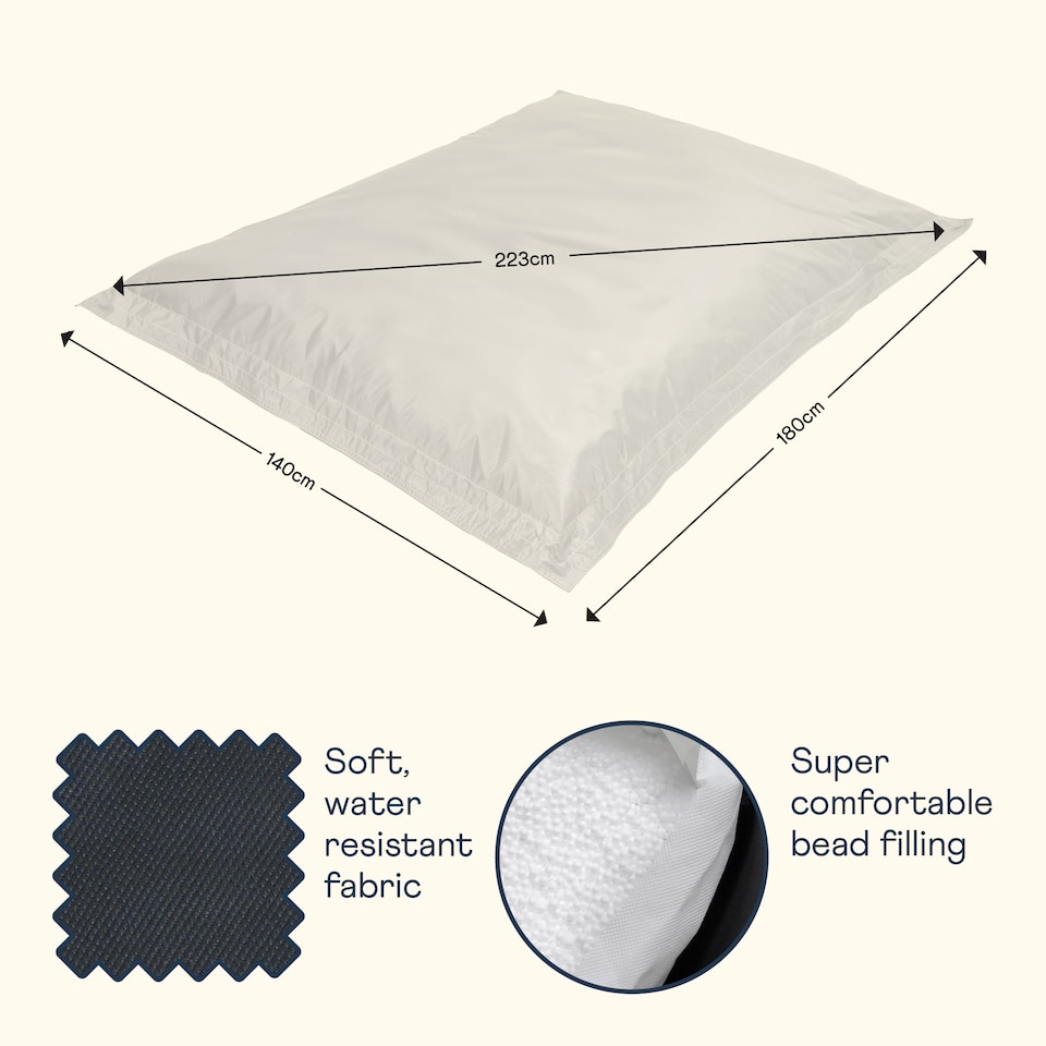 image 1 of Bazaar Bag Slate Grey Giant Indoor Outdoor Bean Bag Lounger | Grey | Slate Grey | XL | 1