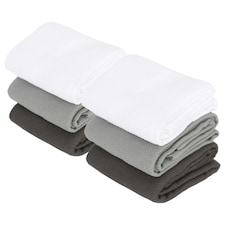 Nicola Spring 6pc Deluxe 100% Cotton Kitchen Tea Towels Set Cleaning Drying Cloth - 60cm x 40cm - Multicolour