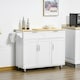 image 2 of HOMCOM Kitchen Island Utility Cart, with 2 Storage Drawers Dining Room White