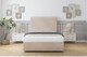 image 2 of Sloomy Manhattan Sand Naples Divan Bed Base No Drawers With 26 Inch Strutted Headboard | Cream | Sand | Small Single | 1