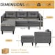 image 3 of Yaheetech 189 cm W 3-Seater Sofa with Ottoman | Grey | Light Grey | Three Seater