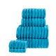 image 1 of Ribbed Pure Cotton Face Towels Super Soft and Absorbant | Blue | Face cloth | 1