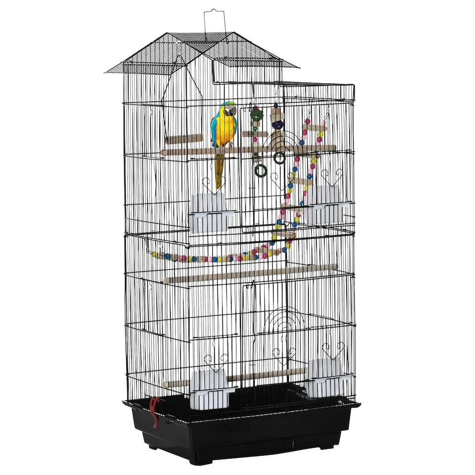 image 1 of PawHut Bird Cage for Budgies, Finches, Canaries w/ Accessories, Toys, Tray