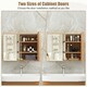 image 7 of COSTWAY Bathroom Wall Cabinet Double Door Medicine Storage Brown
