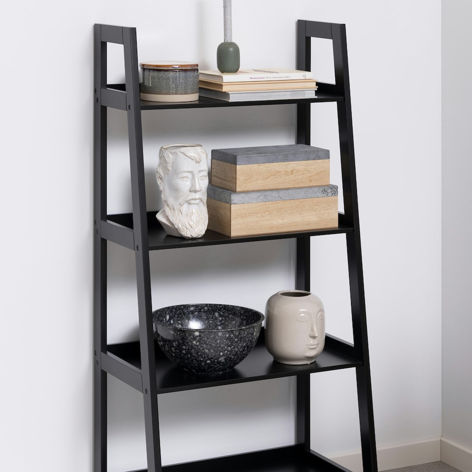 image 1 of Wally Bookcase with 4 Shelves in Black
