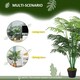 image 3 of Outsunny 125cm4FT Artificial Palm Plant Decorative Tree with Nursery Pot, Fake Plastic Indoor Home Office Decor, Green