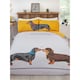 image 1 of Rapport Hello Sausage Duvet Cover Set - White/Yellow - Single | White | Single