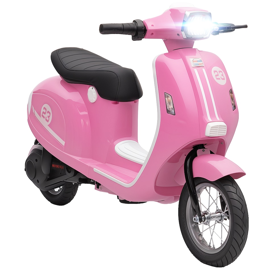 image 1 of AIYAPLAY Kids Electric Motorbike, 24V Battery Powered Ride on Motorcycle with Manual Throttle, Brakes and LED Lights for Ages 8-12 Years Old Boys and Girls | Pink