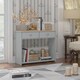 image 6 of Westbury Farmhouse 2 Drawer Hallway Console Table - Matt Grey & Light Oak Grey