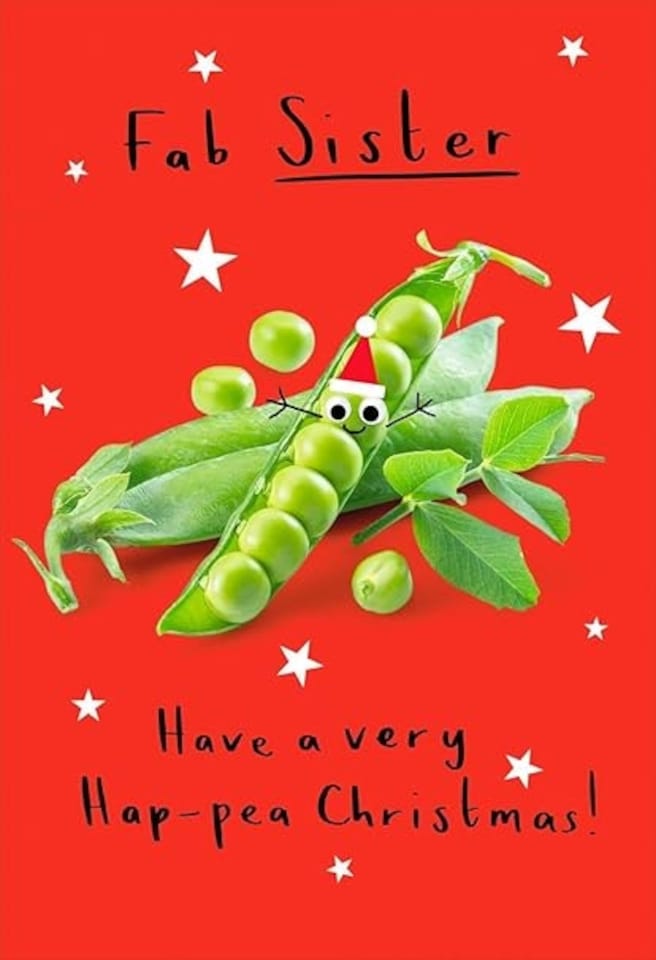 Hap-pea Christmas Sister Greeting Card