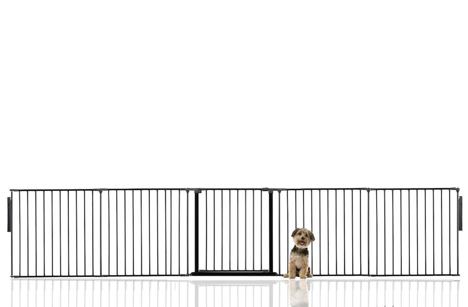 image 1 of Bettacare Premium Multi Panel Flexible Pet Barrier, up to 370cm Wide, Black, 70cm High, Dog Barrier for Pets Dogs and Puppy, Easy Installation | Black