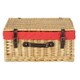 image 3 of 51cm Buff Wicker Picnic Basket with Lining Red | Red | One Size