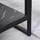 image 8 of HOMCOM Coffee Table, Two-Tier Faux Marble Effect Centre Table with Metal Frame and Storage Shelf for Living Room, 106 x 50 x 45cm, Black | Black