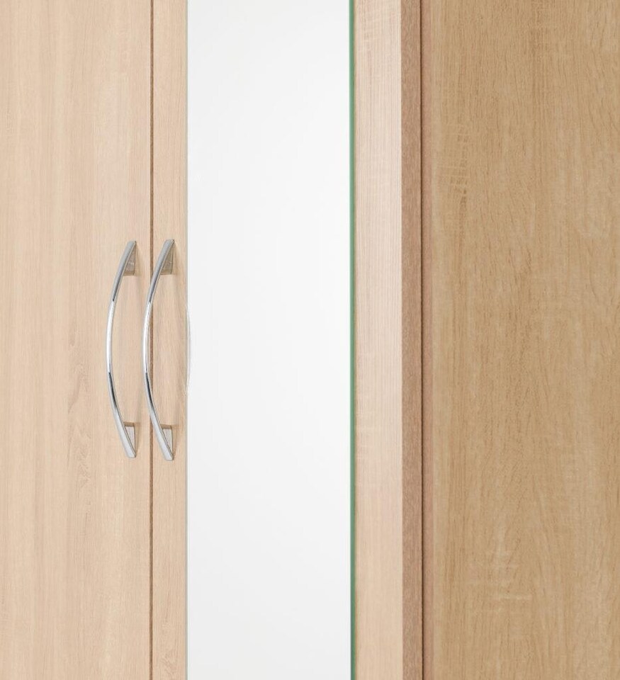 image 1 of Nevada 2 Door 1 Drawer Mirrored Wardrobe | Brown | Sonoma Oak