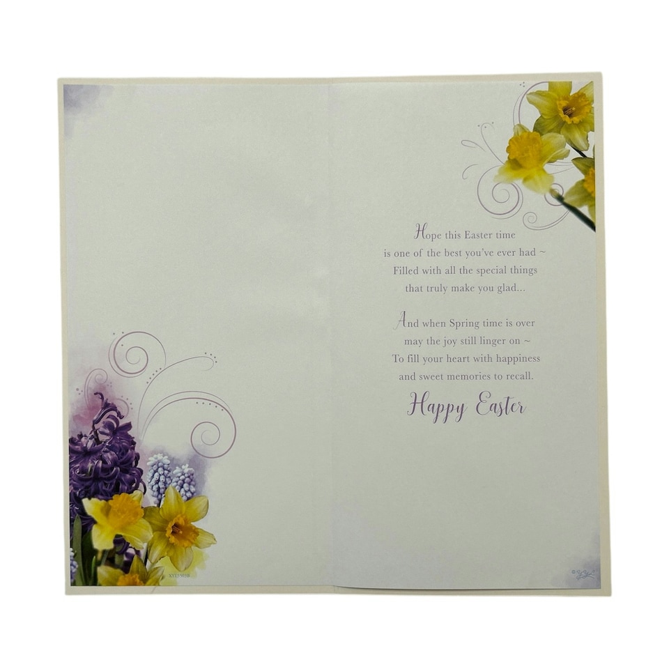 image 1 of From All Of Us Lilac And Daffodils Flowers Design Easter Card