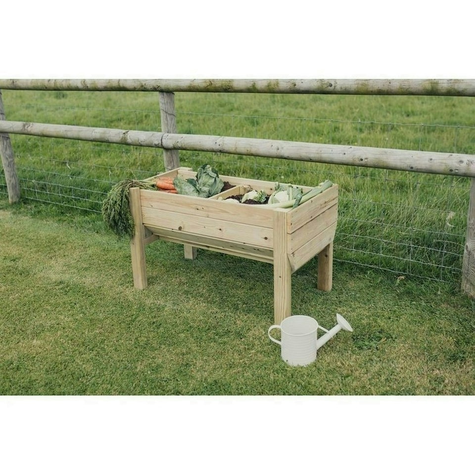 image 1 of Multi Pack of 3 - Raised Veg Trug Garden Planter - Scandinavian Redwood - L52 x W100 x H60 cm - Minimal Assembly Required Brown