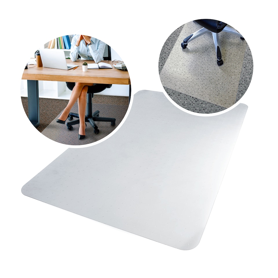 image 1 of Hometex Universal PVC Chair Mat for Low Pile Carpets  - 90 x 120cm. Rectangular