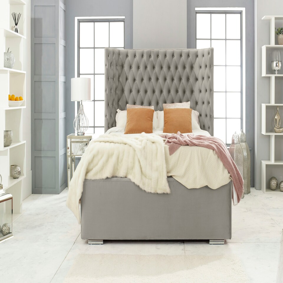 Philly Plush Single Bed Frame - Grey