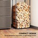 image 5 of Outsunny Metal Firewood Log Holder, Heavy Duty Firewood Rack with Adjustable Shelf, Indoor Outdoor Fireplace Wood Storage Shelf, 45 x 31 x 170 cm, Black