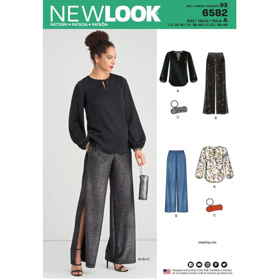 New Look 6582 Paper Sewing Pattern â Womenâs Tops, Trousers & Bags, Intermediate Bag Making, Dressmaking Pattern, Size A (10â12â14â16â18)