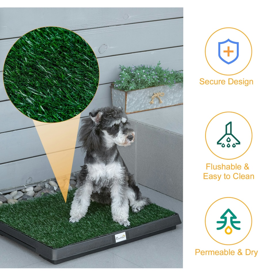image 1 of PawHut Dog Toilet Pet Potty 2 Layer Grass Mat Trainer Tray Training Portable NEW