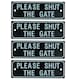 image 1 of 4PK Please Shut The Gate Home Gate Garden Fence Sign