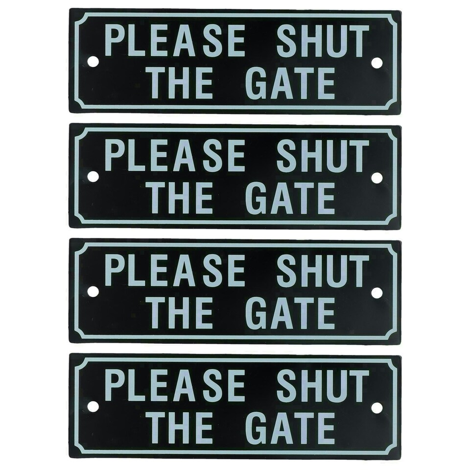 image 1 of 4PK Please Shut The Gate Home Gate Garden Fence Sign