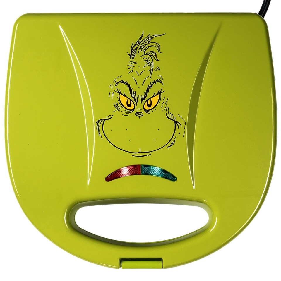 image 1 of The Grinch Pancake Maker Non Stick Deep Round Plates Green 750W