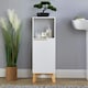 image 4 of Bathroom Floor Cabinet White 3 Storage Shelves Vanity Organiser Furniture