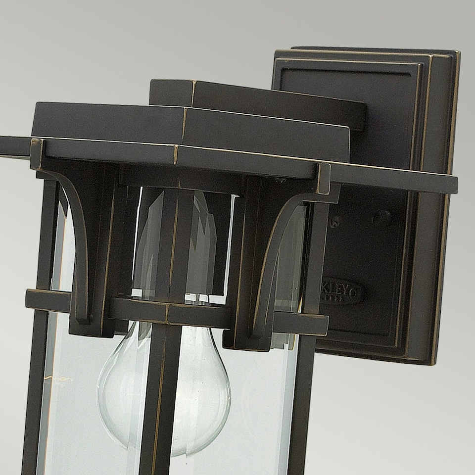 image 1 of Manhattan 1 Light Outdoor Small Wall Lantern Light Oil Rubbed Bronze IP44, E27