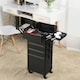 image 2 of Yaheetech 4-in-1 Large Capacity Makeup Trolley Black | Black