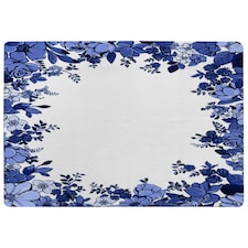 Winter Floral Frame (Rug) Blue | Small: 60x110cm